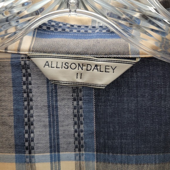 Allison Daley Button Down Plaid Thread Blouse w/ Roll Up Sleeves Womens Sz 2XL - Picture 4 of 12